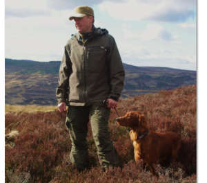 Harri and 15 months old bitch Hunshigo Bearnagh in Scotland.  